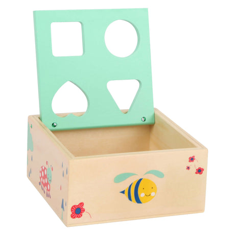 Small foot - Selezionatore di forme in legno con blocchi naturali, 5 pezzi.