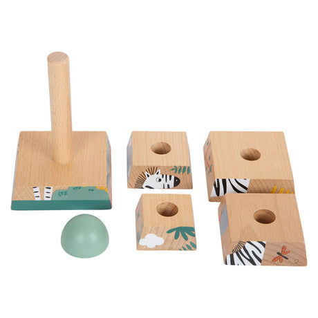 Small foot - Safari con torre impilabile, 6 pz.