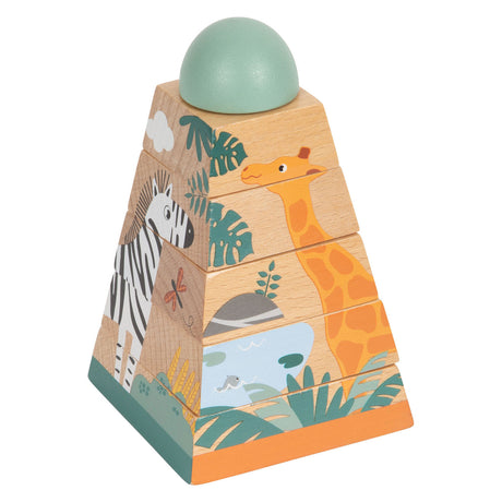 Small foot - Safari con torre impilabile, 6 pz.