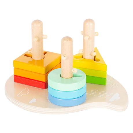 Small foot - Formine in legno e giochi motori impilabili, 10 pezzi.
