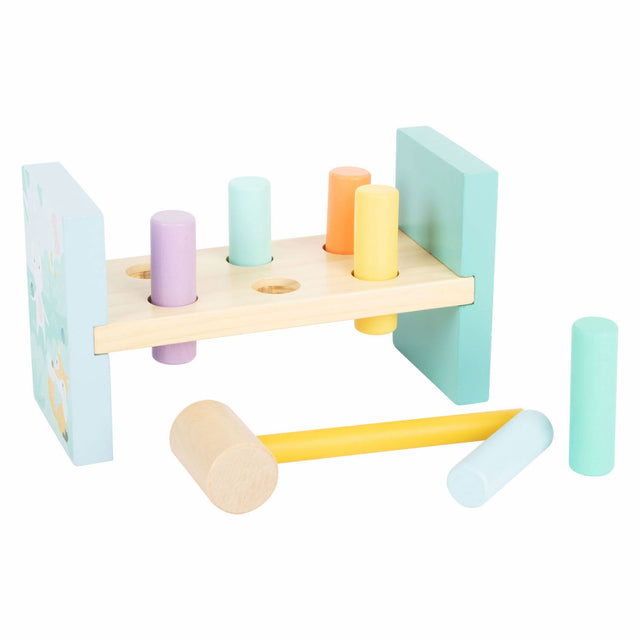 Small foot - Panca per martello in legno, pastello, 8 pz.