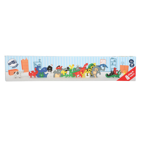 Small foot - Gioco di equilibrio con lettere e numeri di animali, 26 pz.