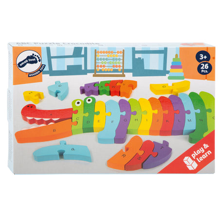 Small foot - Puzzle in legno ABC coccodrillo, 26 pezzi.