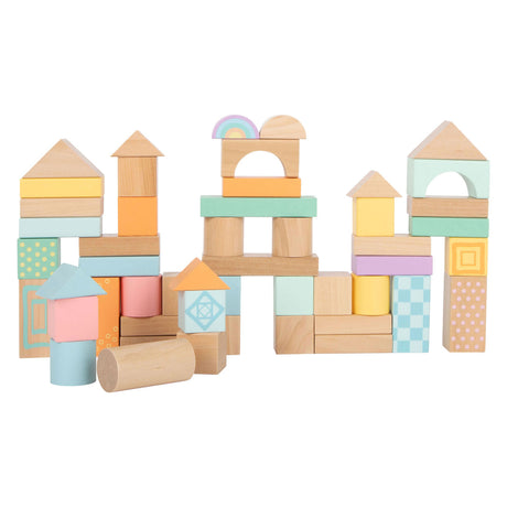 Small foot - Mattoncini in legno pastello, 50 pz.