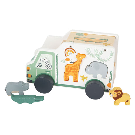 Small foot - Selezionatore di forme in legno Jeep Safari, 6 pezzi.