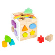 Small foot - Cubo selezionatore di forme in legno arcobaleno,