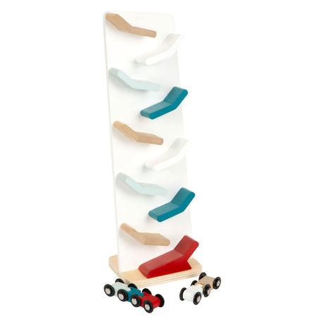 Small foot - torre autostradale in legno con auto, 3 parti.