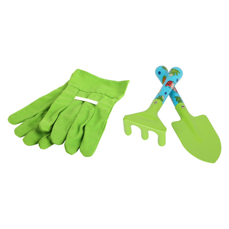 Piccole piede - Strumenti da giardino con carriola verde, 8dlg.