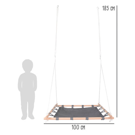 Pieno piccolo - Nest Swing con telaio in legno, 100x100 cm