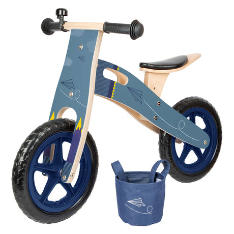 Small foot - bicicletta senza pedali in legno aeroplano blu