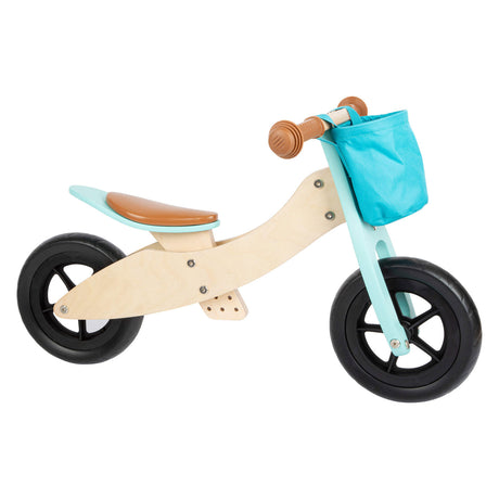 Small foot - triciclo in legno e bici senza pedali 2in1 maxi turchese