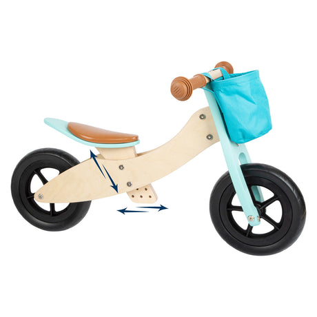 Small foot - triciclo in legno e bici senza pedali 2in1 maxi turchese