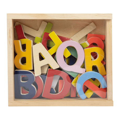 Small foot - lettere magnetiche in legno colorate, 37 pz.