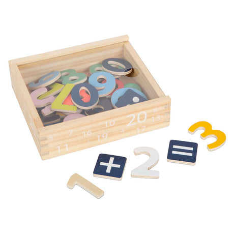 Small foot - Colore numeri magnetici in legno. 37 pezzi.