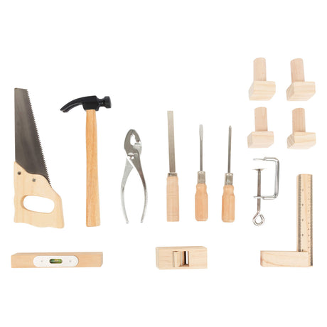 Small foot - Banco da lavoro giocattolo in legno blu con accessori