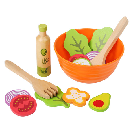 Small foot - set da gioco in legno per insalata, cibo, 15 pezzi,