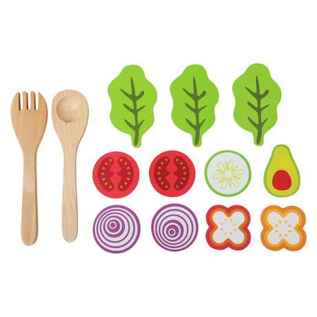 Small foot - set da gioco in legno per insalata, cibo, 15 pezzi,