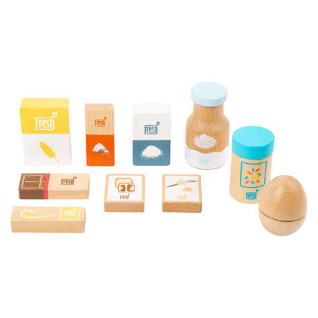 Small foot - Accessori da forno giocattolo in legno, 10 pz.