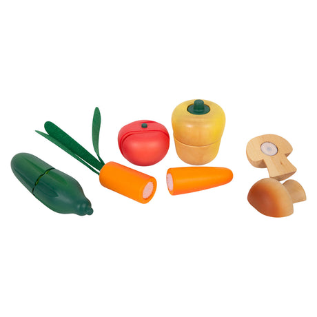 Small foot - set di verdure in legno per tagliare e giocare, 13 pezzi.