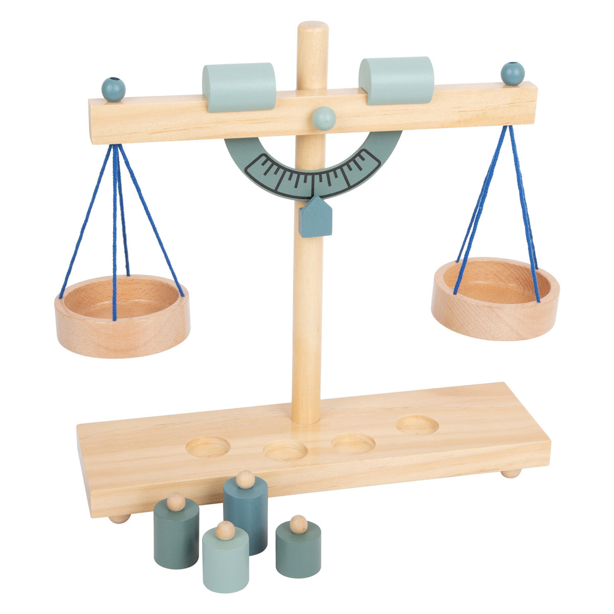 Small foot - bilancia in legno con pesi, 5 parti.