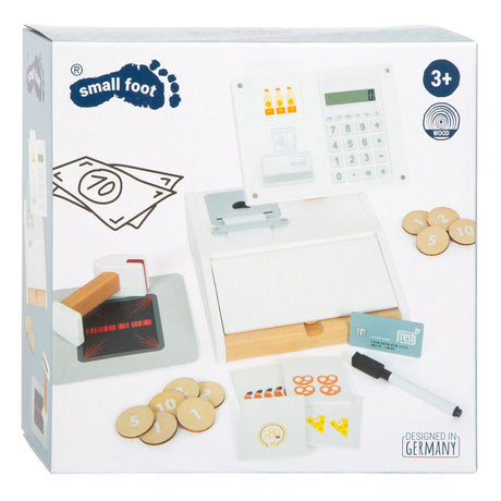 Small foot - registratore di cassa giocattolo in legno con scanner, 15 pz.