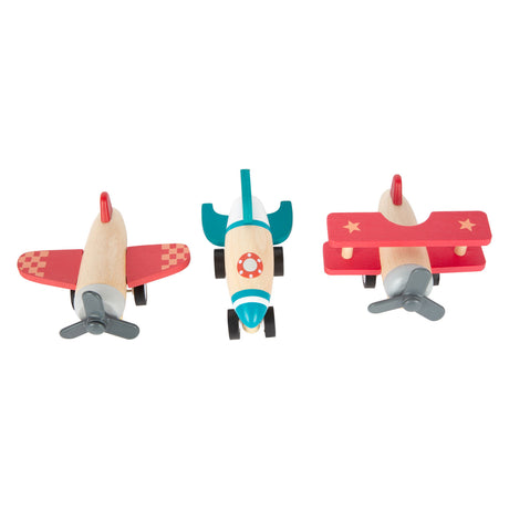 Small foot - Pialle pull-back in legno, set da 3
