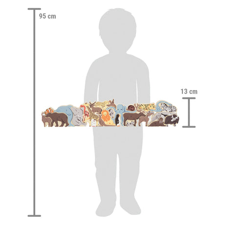 Small foot - Puzzle in legno con lettere e forme di animali, 26 pz.