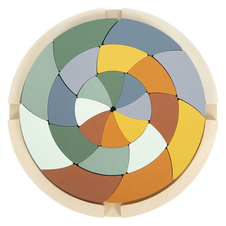 Small foot - Puzzle safari rotondo a forma di legno, 24 pz.