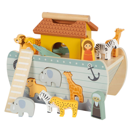 Small foot - Selezionatore di forme in legno Safari dell'Arca di Noè, 15 pezzi.