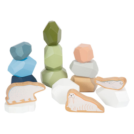 Small foot - pietre d'equilibrio in legno artico, 11 pz.