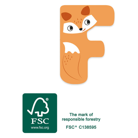 Piede piccolo - lettera per bambini animale in legno - f