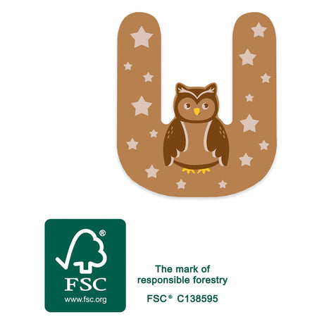 Small foot - lettera per bambini con animali in legno - u