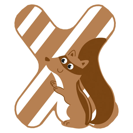 Piede piccolo - lettera per bambini con animali in legno - x