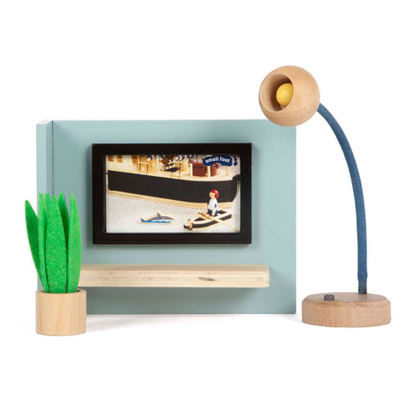 Small foot - Soggiorno con mobili per casa delle bambole in legno