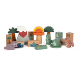Small foot - mattoncini dinosauri in legno, 50 pz.
