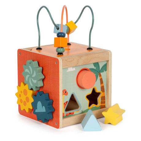 Small foot - Cubo attività in legno per abilità motorie dinosauro a spirale
