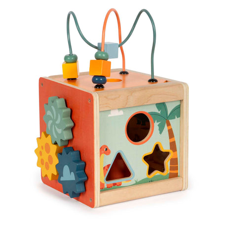 Small foot - Cubo attività in legno per abilità motorie dinosauro a spirale