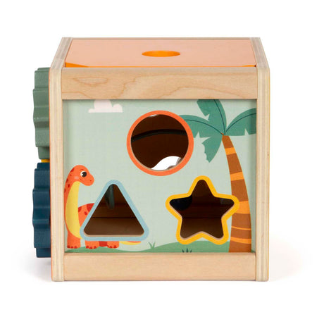Small foot - Cubo attività in legno per abilità motorie dinosauro a spirale