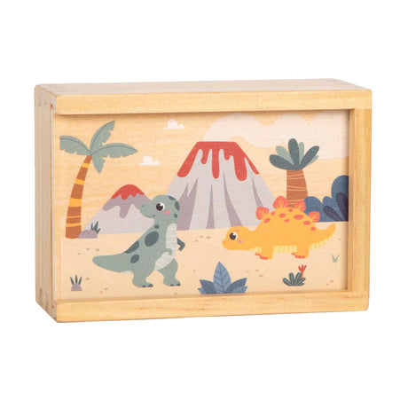Small foot - Gioco promemoria in legno con dinosauro in scatola portaoggetti