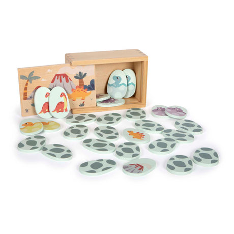 Small foot - Gioco promemoria in legno con dinosauro in scatola portaoggetti