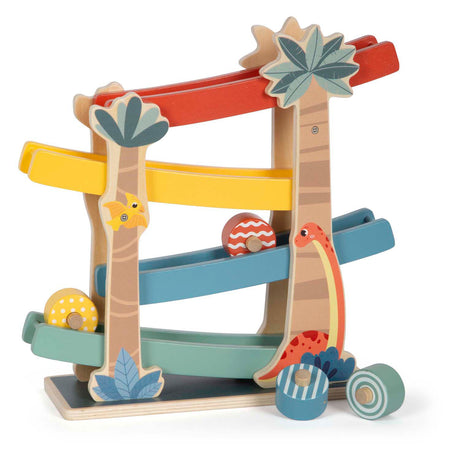 Small foot - dinosauro in legno con pista per biglie