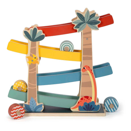 Small foot - dinosauro in legno con pista per biglie