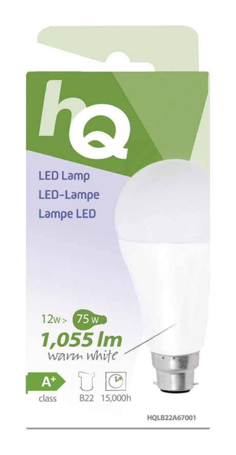 Lampadina LED HQ LB22A67001 A67 B22 12W (75W)