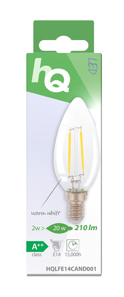 HQ LFE14CAND001 Lampada LED a filamento retrò E14 Candela 2W 210LM 2700K