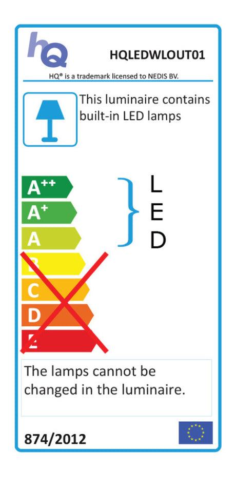 HQ ledwlout01 lampada da parete a led da esterno 6 w 190 lm nero