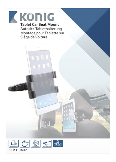 K ouml;nig knm-fctm12 supporto per tablet da auto a 360 gradi; girevole e inclinabile 0,7 kg