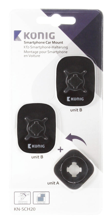 K ouml;nig kn-sch20 supporto da auto per smartphone 360 ​​gradi; fisso