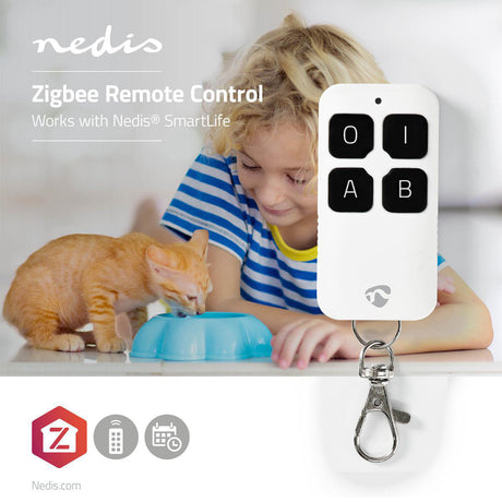 Telecomando intelligente Nedis zbrc10wt zigbee 4 pulsanti inclusa batteria bianco