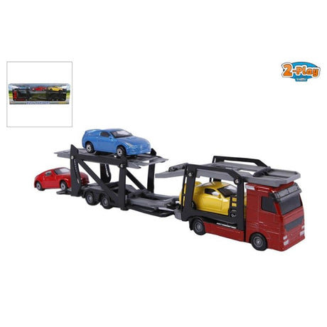Bisarca da 2 giochi pressofuso con 3 auto da 26 cm multicolore