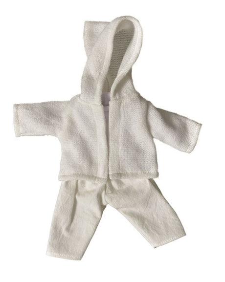 Set di vestiti per bambola in bianco crema. 1+